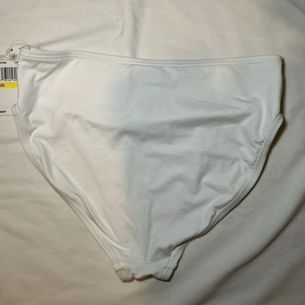 Michael Kors Ivory Bikini Bottom with Logo